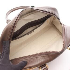 Gucci Canvas Leather Bag Duffle Brown adidas Handbag